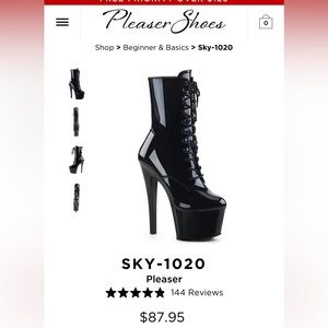 Black patent leather boots